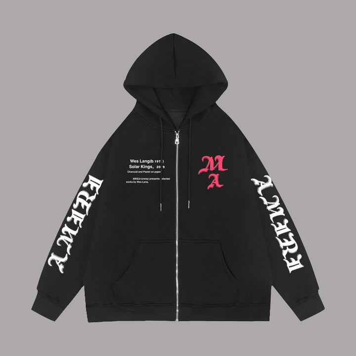 Lady Zip-Hoodie with unique graphic print and relaxed fit Lune London