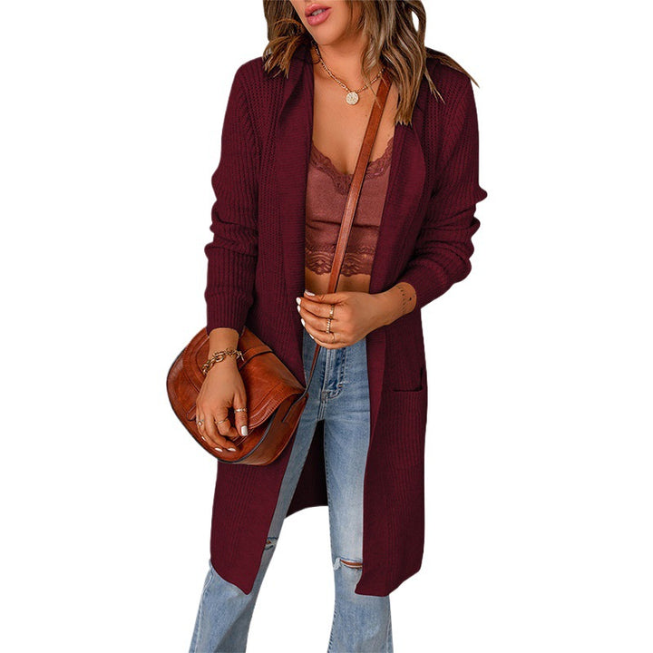 Oversized casual style women's knit jacket with pockets Lune London