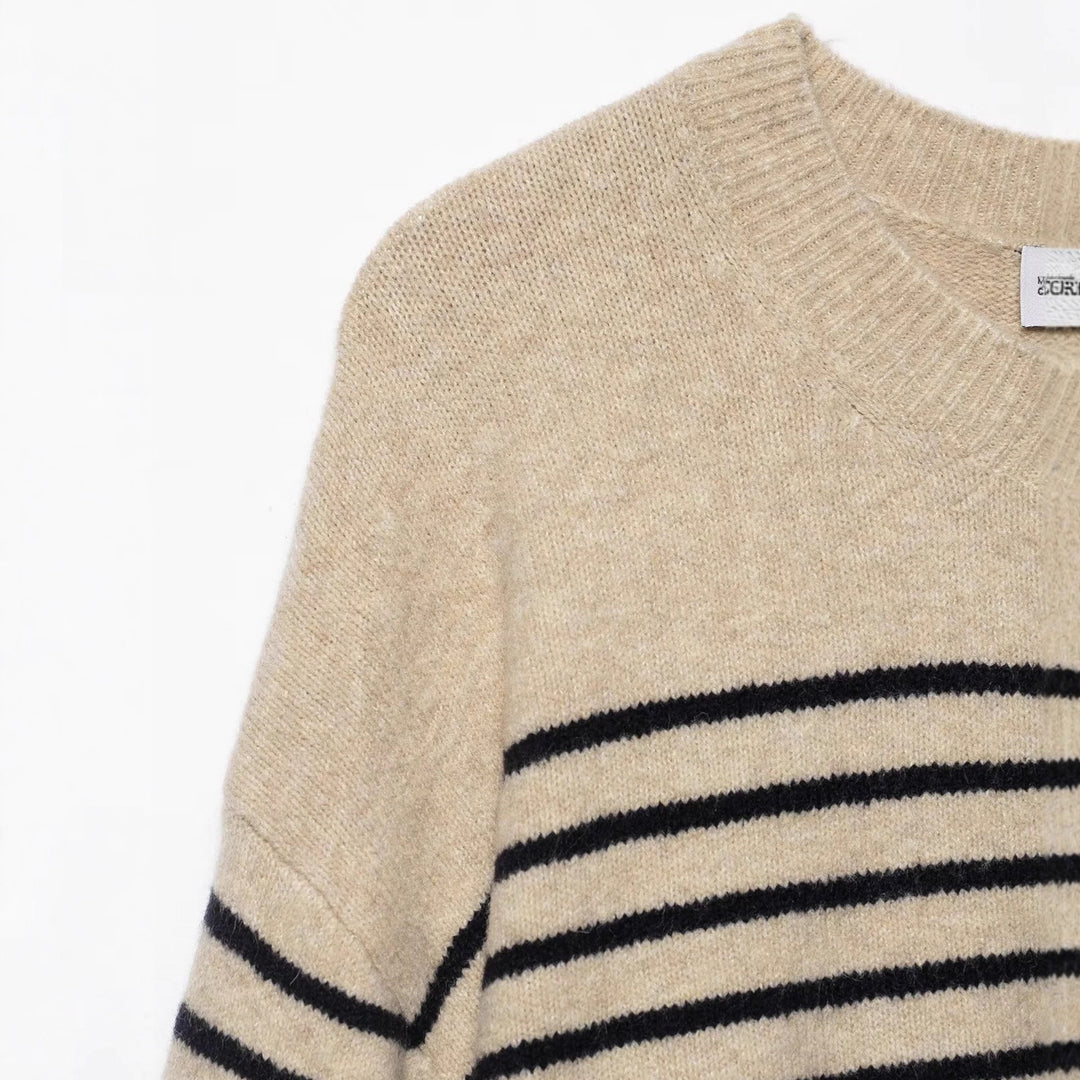 Pull en tricot rayé pour femmes Chic & Stil