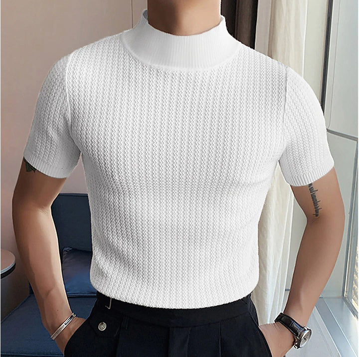 Men's high quality short sleeve t-shirt with structured design and elastic collar Lune London