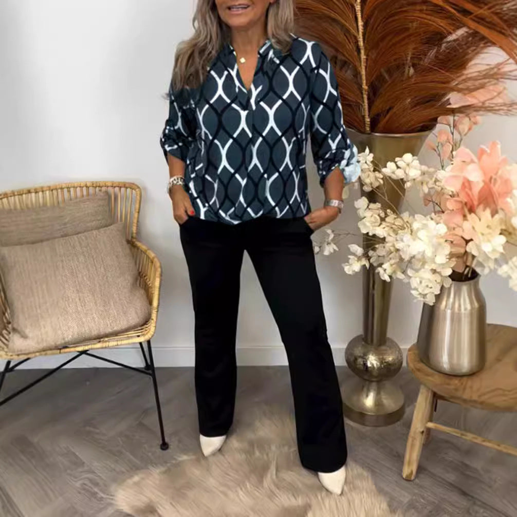 Blouse pour femmes avec motif graphique et poches latérales Chic & Stil