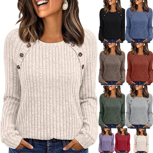 Top en tricot pour femmes avec boutons décoratifs Chic & Stil