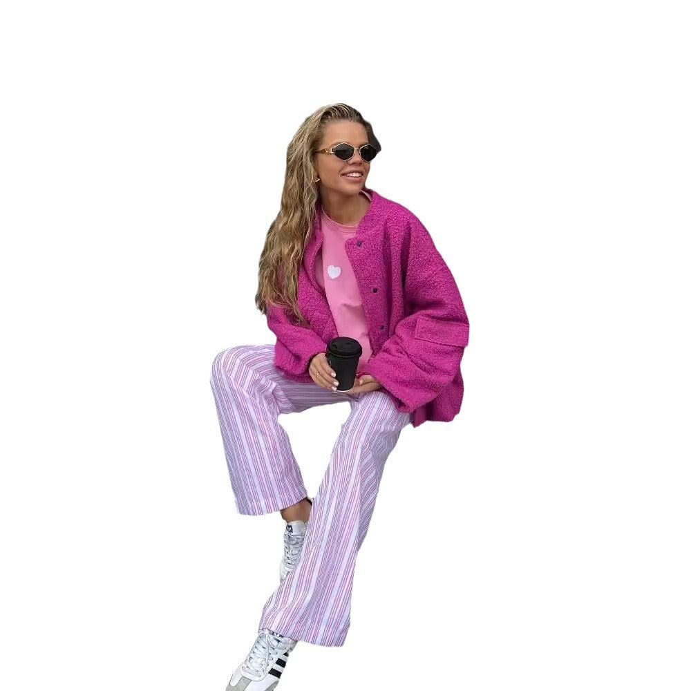Oversized fleece jacket for women with cozy interior and trendy cut Lune London