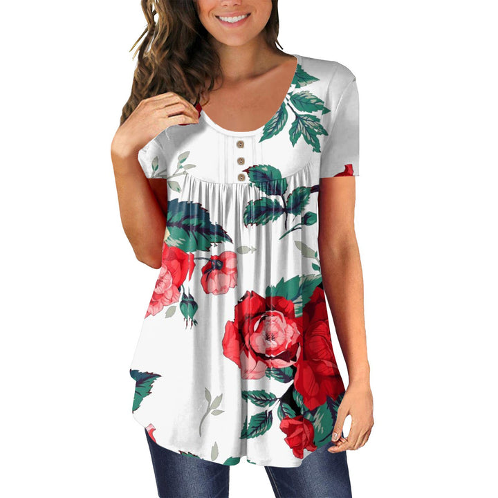 Women Casual Tunic with Chic Floral Print and Style