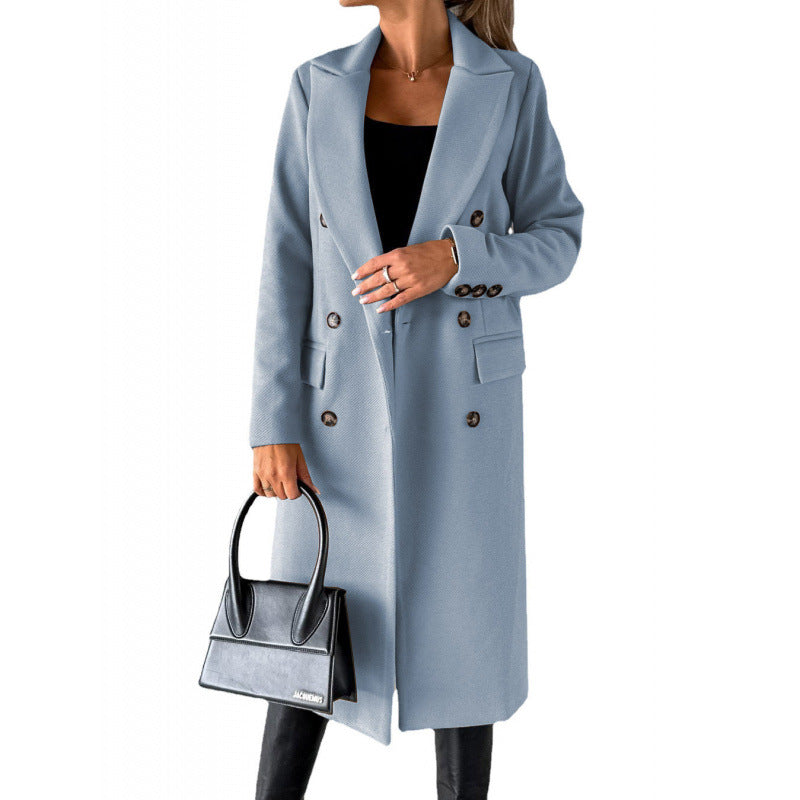 Ladies Elegant Double-Breasted Coat with Ultra-Modern Cut Lune London