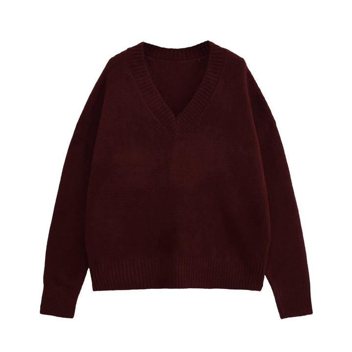 Ladies V-neck Chic Knit Sweater