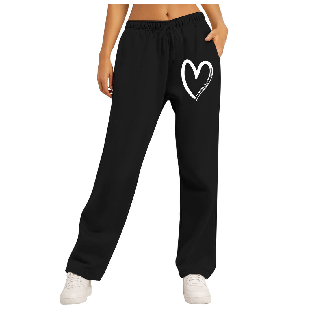 Women's casual leisure pants with modern heart design Chic & Stil