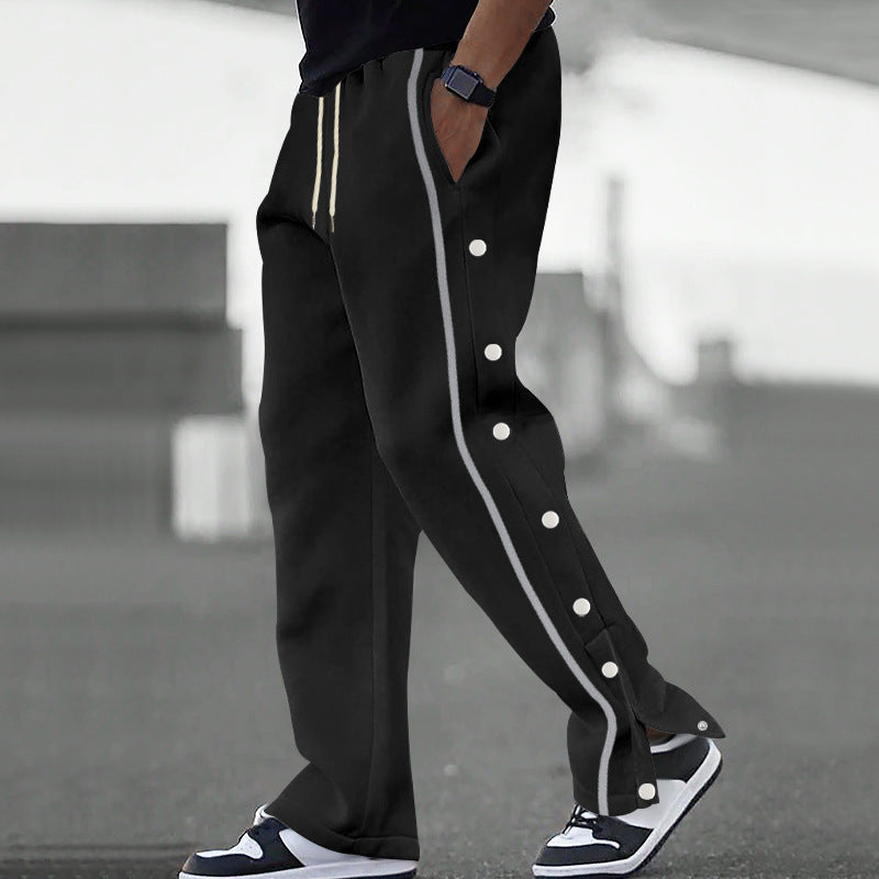 Lune London men's sporty jogger pants with snap button detail