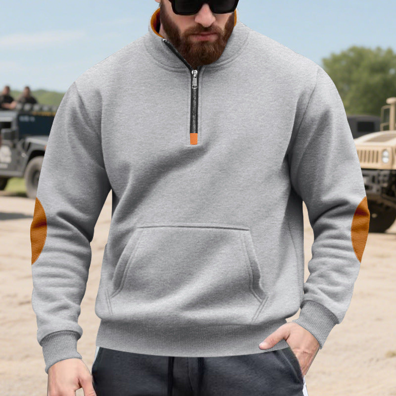 sporty pull for men with half-zip and practical kangaroo pocket Lune London
