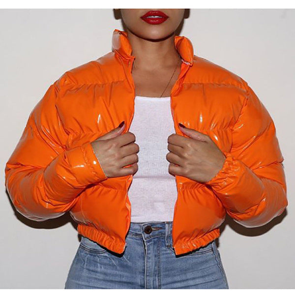 Ladies' fashion short quilted jacket with shiny finish Lune London