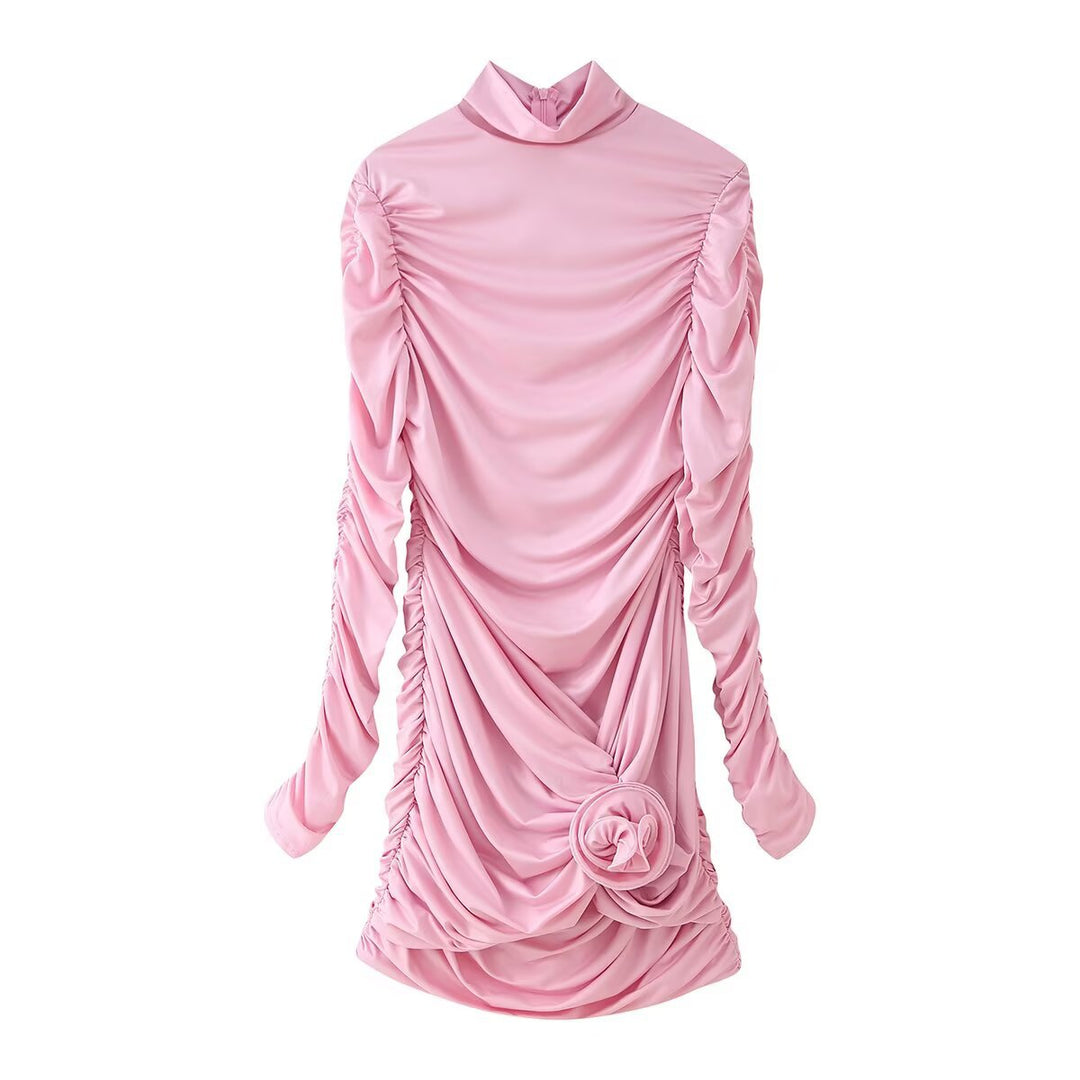 Elegant ruffled blouse for women with a high collar and floral detail Lune London