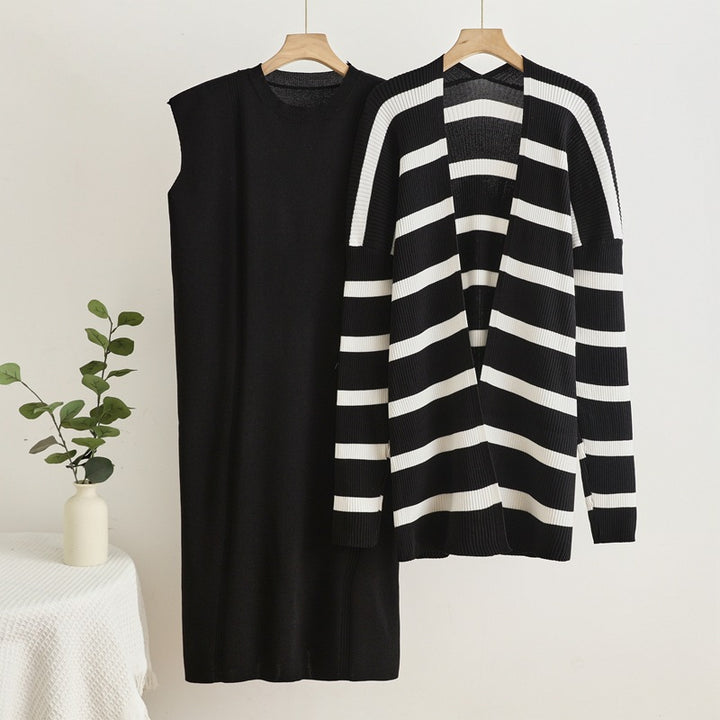 Elegant and modular knit dress for women with a casual cardigan Lune London