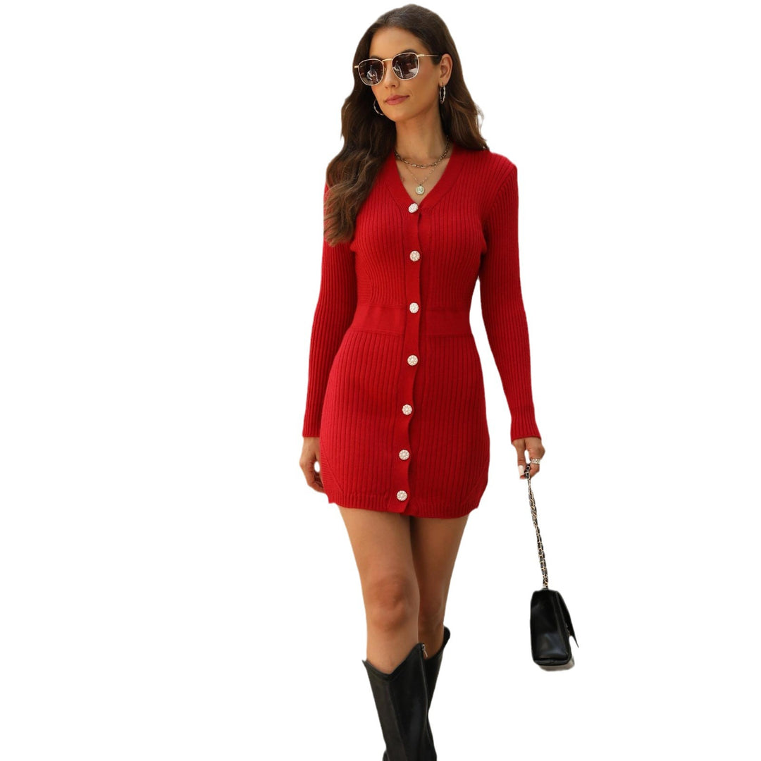 Sweater dress for women with elegant button details and a fitted silhouette Lune London