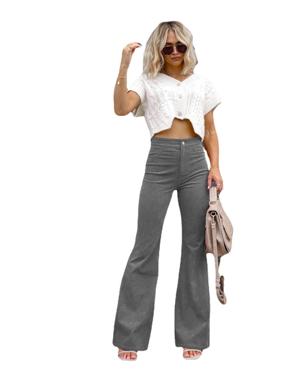 Flared jeans for women with high waist and fitted cut Lune London
