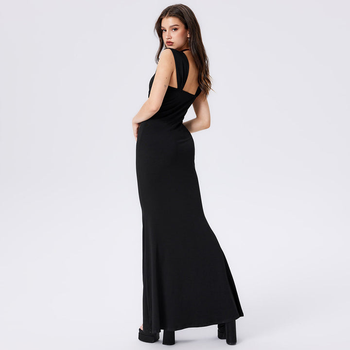 Robe maxi ajustée pour femmes avec des détails drapés Chic & Stil