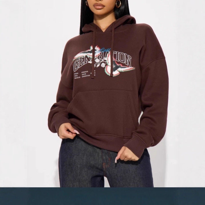 Hooded sweatshirt for women with modern graphic design Lune London