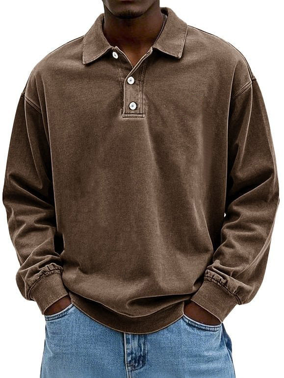 Men's polo t-shirt with button placket and relaxed fit Lune London