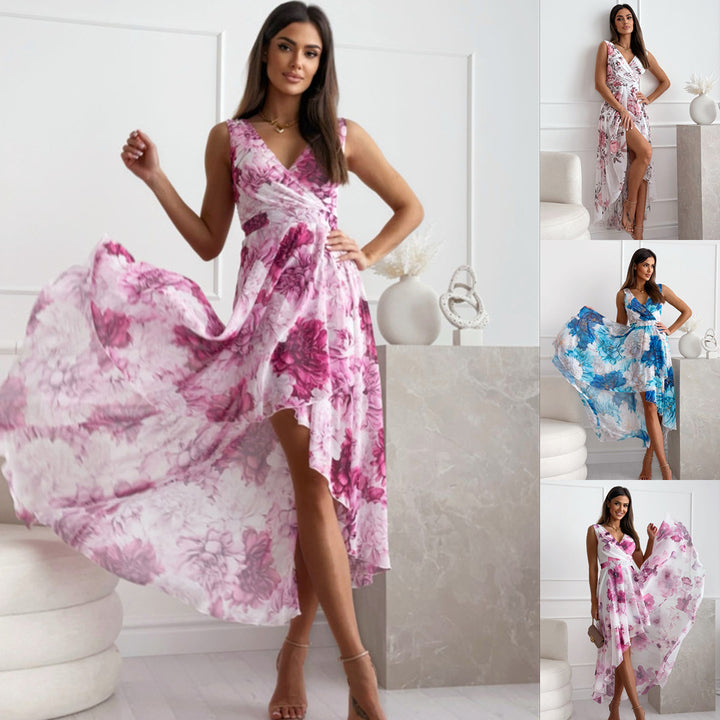 Lune London high-low floral maxi dress for women