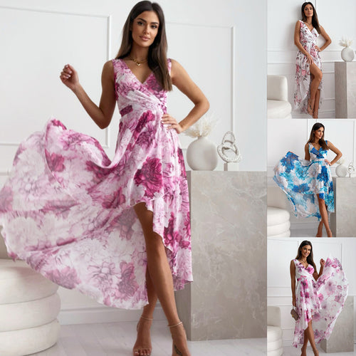 Lune London high-low floral maxi dress for women