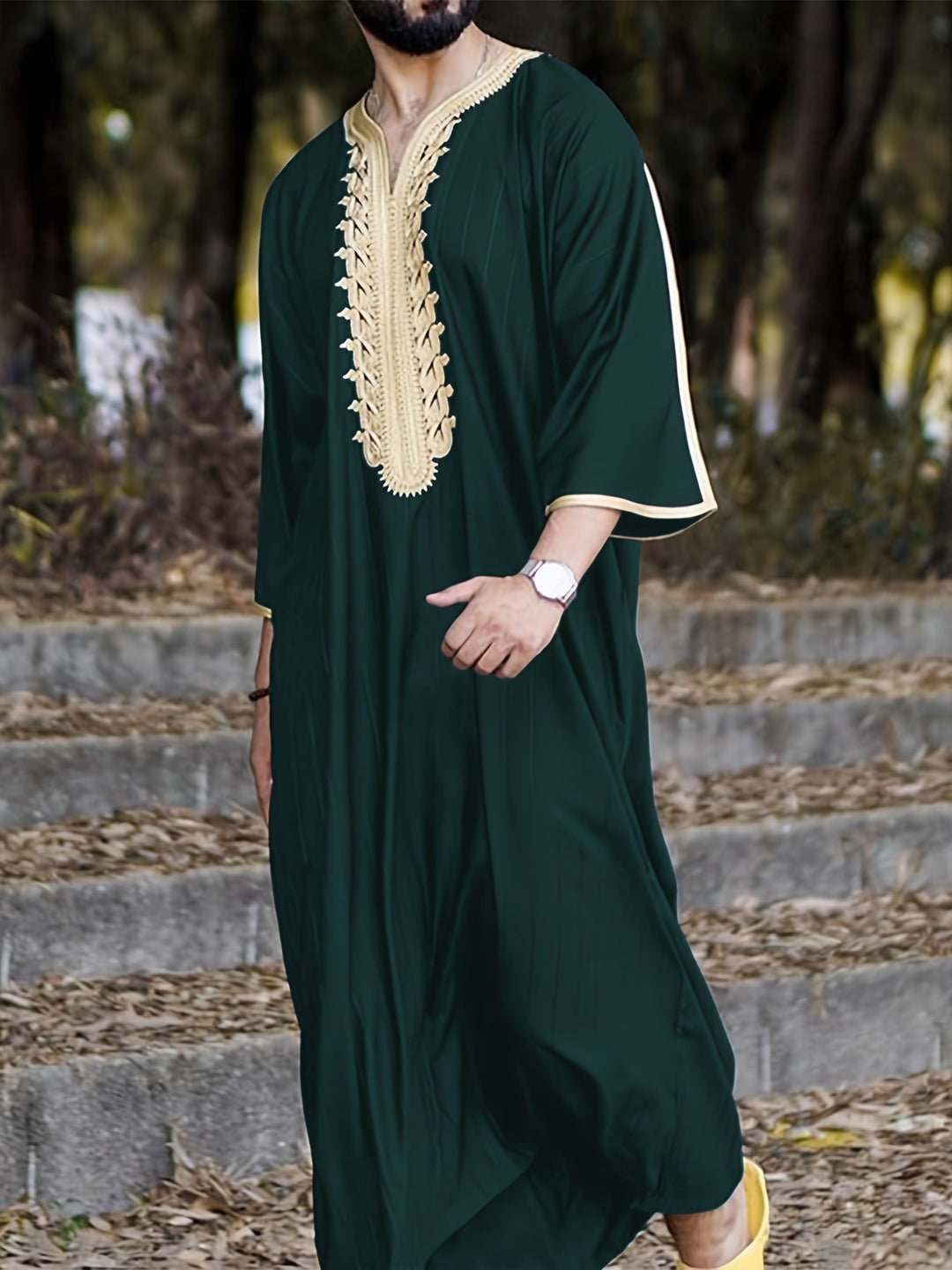 Men's traditional caftan with artistic embroidery Lune London