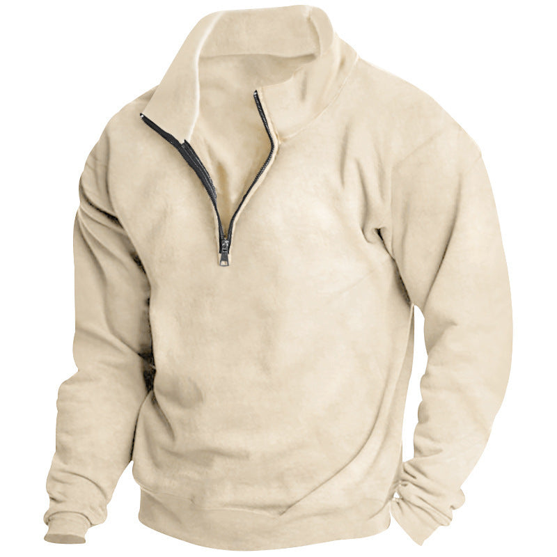 Casual men’s high collar sweater with zipper Lune London