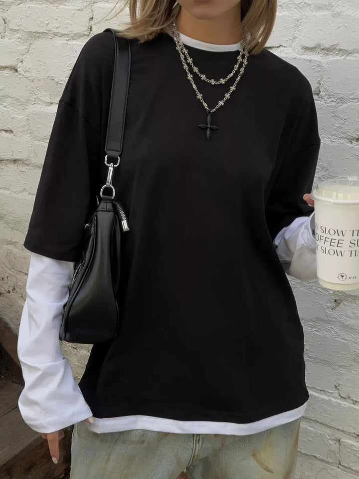 Casual long sleeve women's t-shirt with integrated underwear Lune London