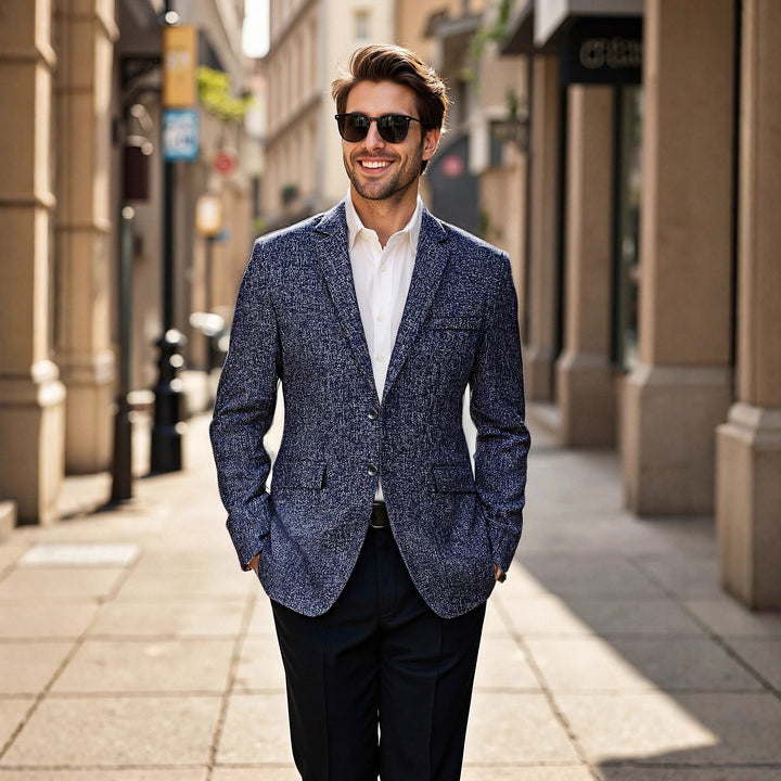 Structured blazer for men with trendy texture Lune London