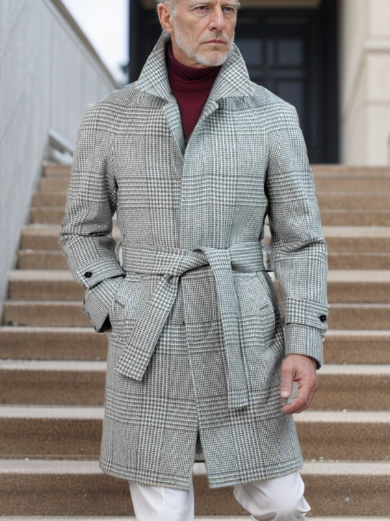 Elegant and warm coat for men with belt Lune London