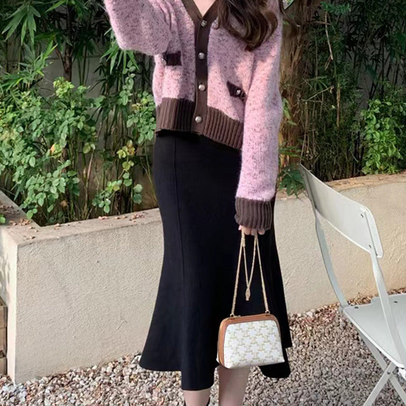 Ensemble de Cardigan Élégant pour Femmes avec Détails Contrastés et Fermeture Boutonnée Chic & Stil