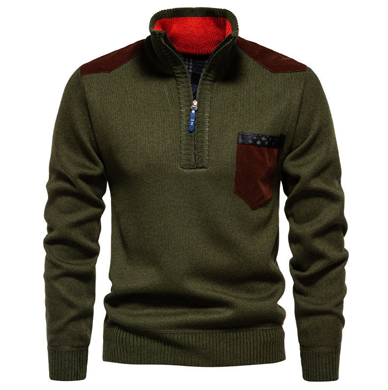 Men's sweater with high neck and trendy accents Lune London