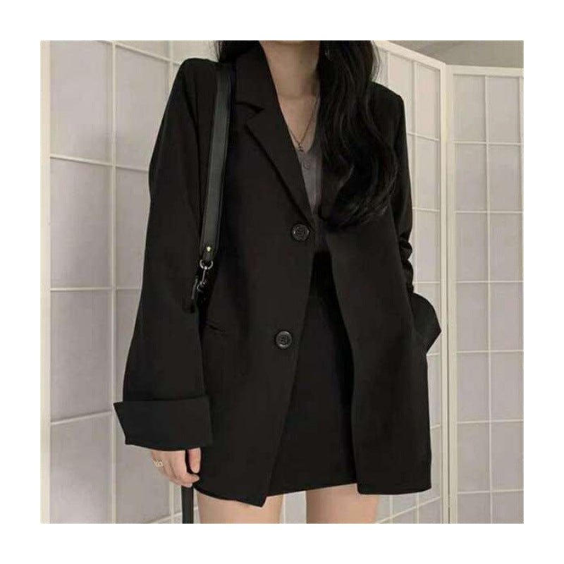 Women Elegant Blazer with Two-Button Closure and Loose Fit Chic & Stil