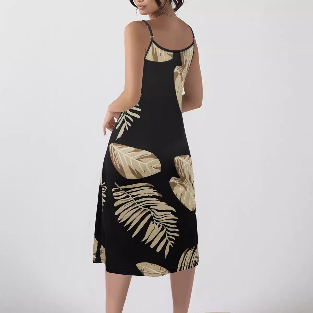Ladies Bohemian Halterneck Midi-Dress Lune London