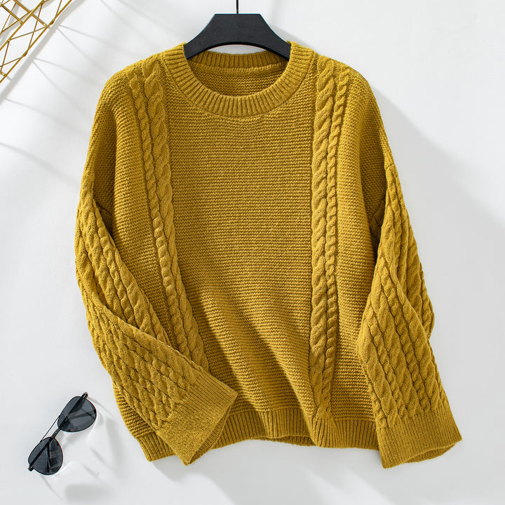 Knit sweater for women with raised cable pattern Lune London