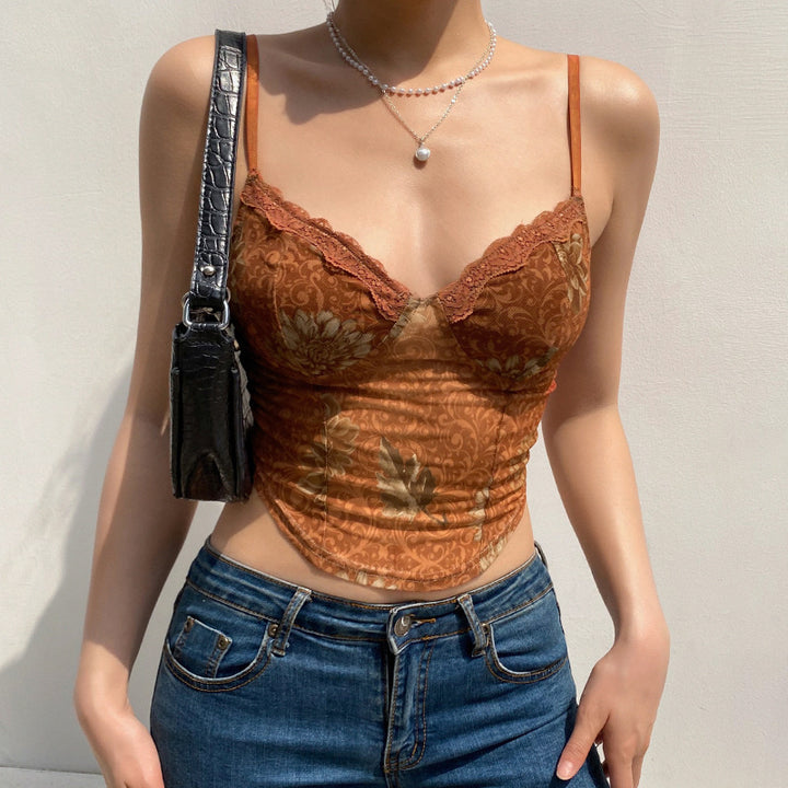Ladies lace corset top with floral design and sophisticated cut Lune London