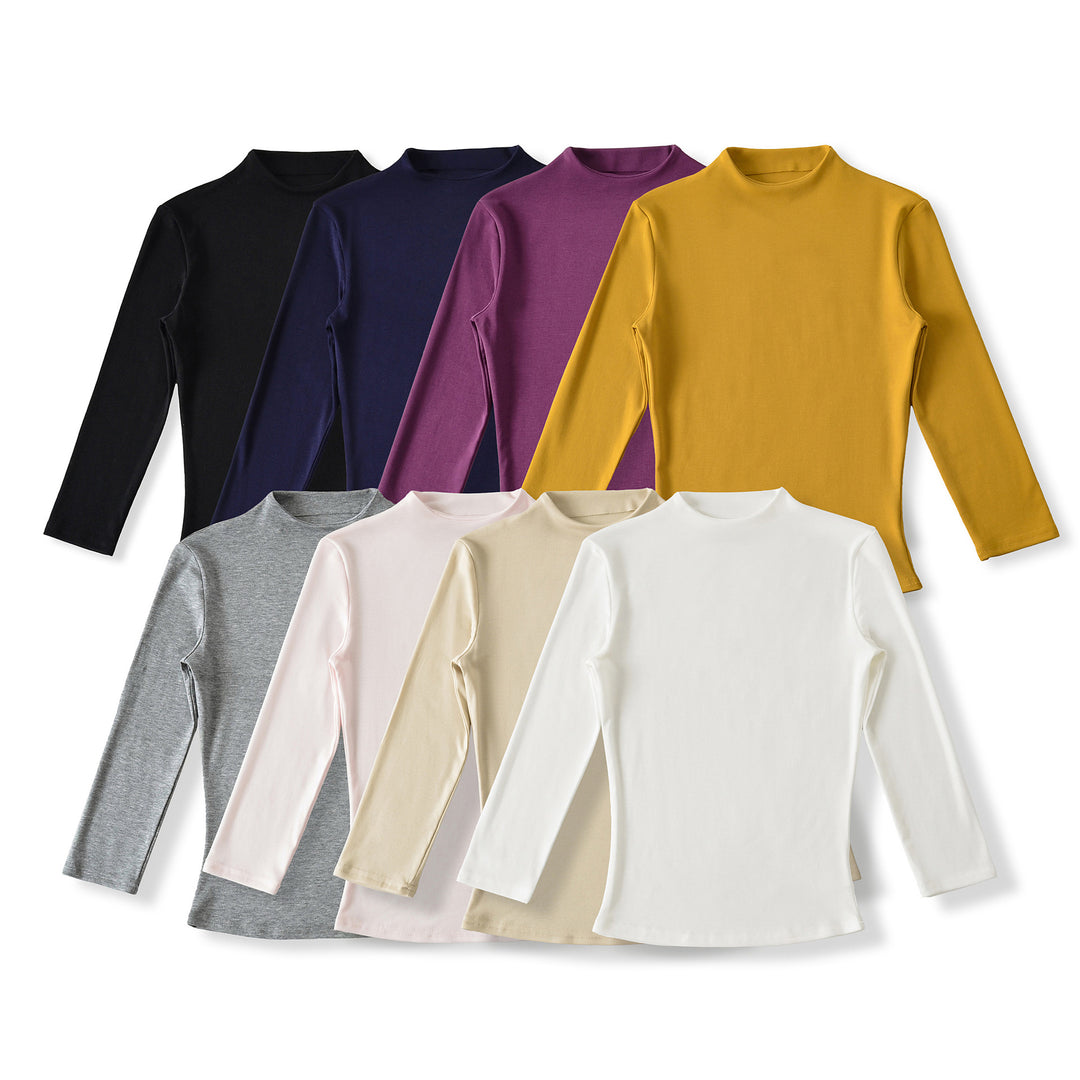 Long Sleeve Women's Shirt with Mock Neck and Ruching Details Lune London