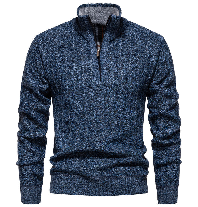 Men's sweater with high collar and zipper Lune London