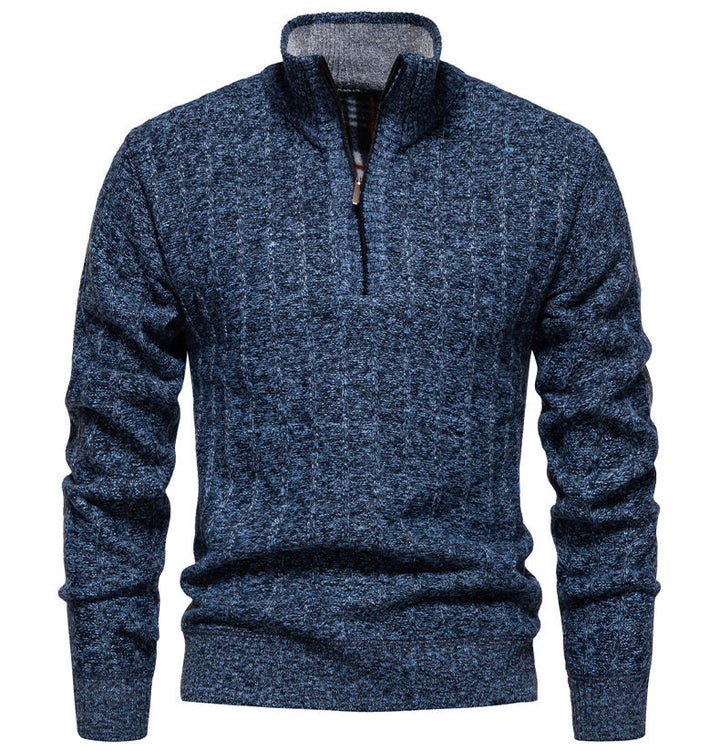 Men's sweater with high collar and zipper Lune London