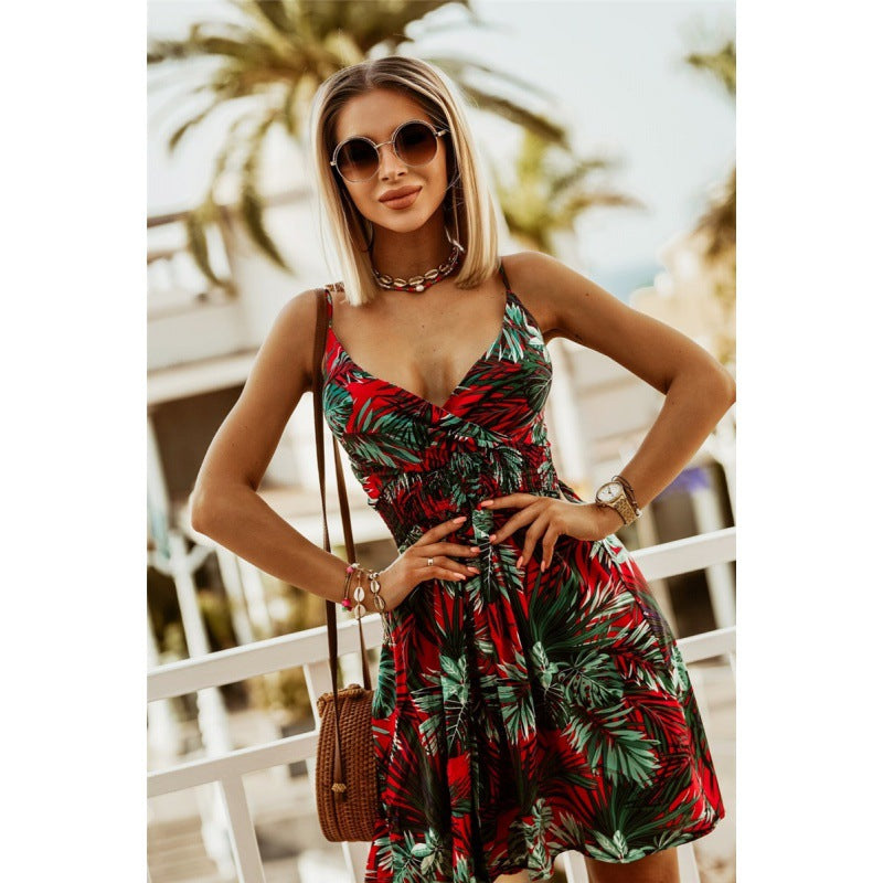 Lune London Tropical Print A-Line Wrap Dress