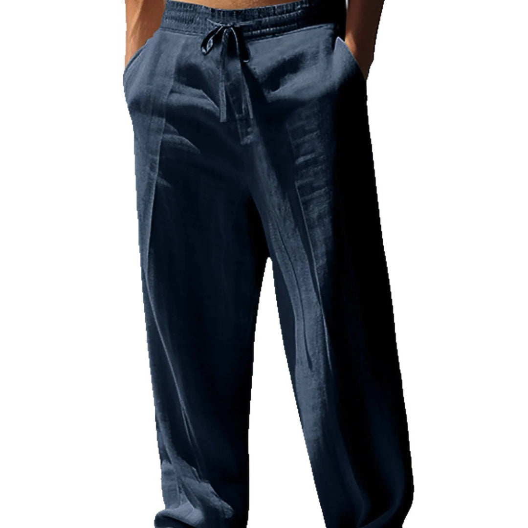 Casual linen pants for men with elastic waistband and side pockets Lune London