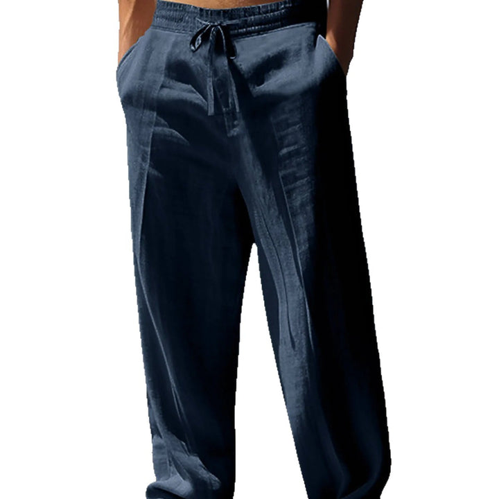 Casual linen pants for men with elastic waistband and side pockets Lune London
