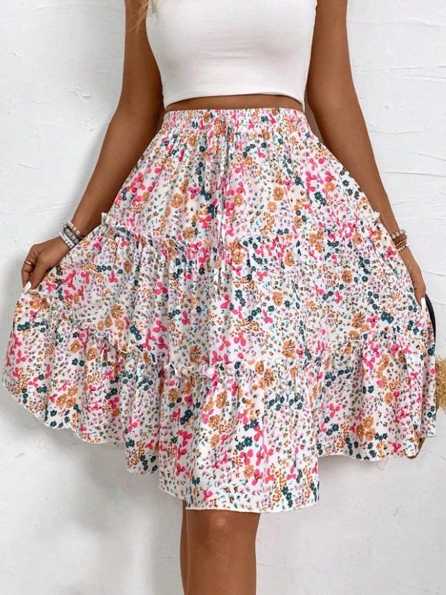 Aire wrap skirt for ladies with ruffle details Lune London