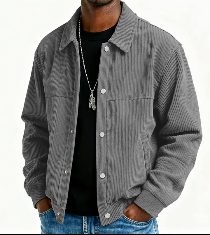 Men's cord jacket with pockets and quilted design Lune London