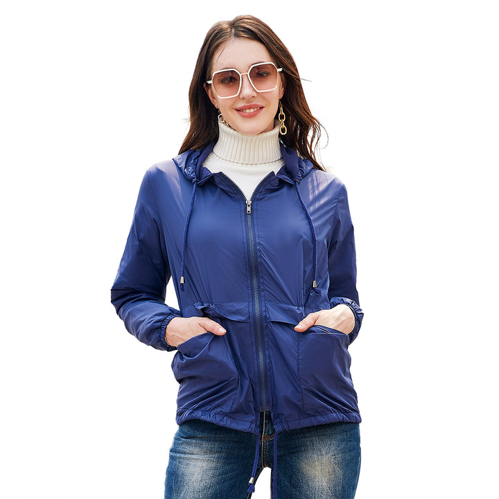 Women's sporty windbreaker jacket with adjustable hood and elastic cuffs Lune London
