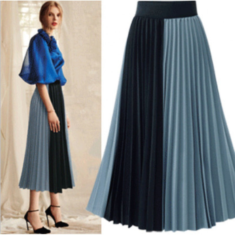 Jupe midi plissée pour femme dans un design moderne en blocs de couleur Chic & Stil