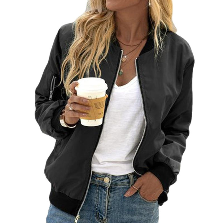 Trendy bomber jacket for ladies with practical side pockets Lune London