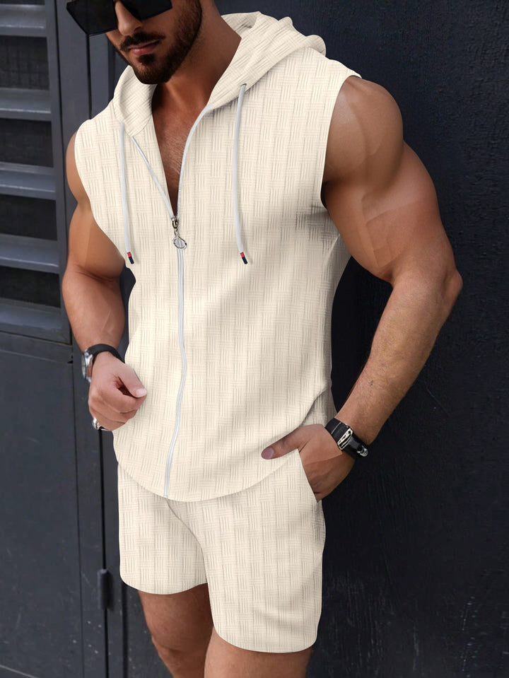 Men's sleeveless zip-up hoodie and shorts set Lune London