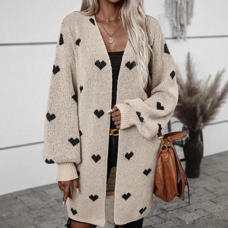 Gilet femme avec motif cœur et coupe décontractée Chic & Stil