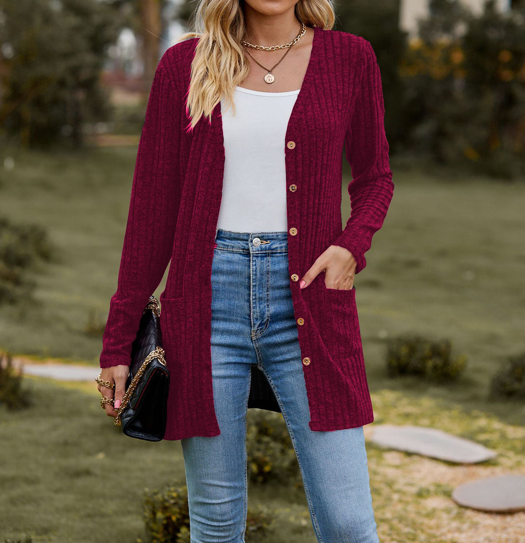 Knit jacket for women with long sleeves and practical pockets Lune London