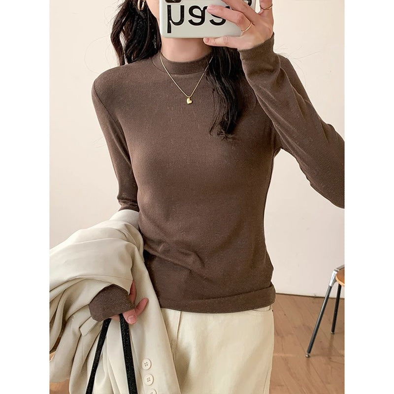 Women's long sleeve shirt with higher stand-up collar Chic & Stil