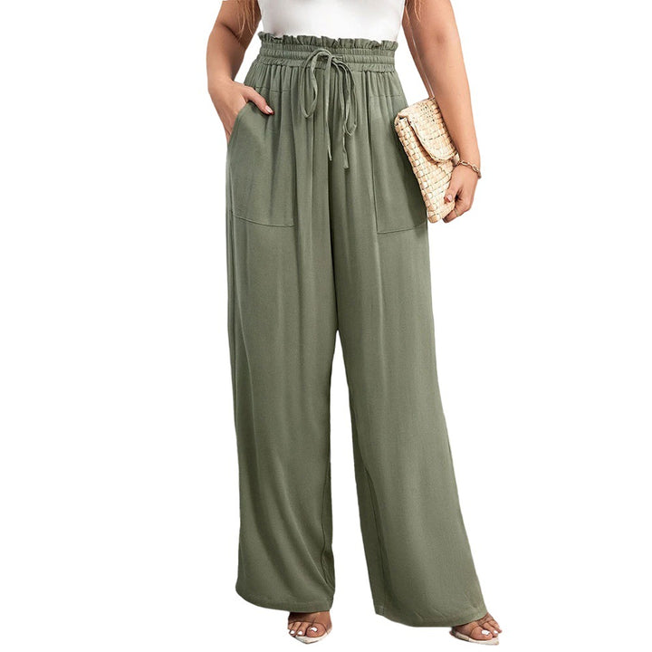 Pantalon Palazzo large pour femmes avec taille élastique et poches latérales Chic & Stil